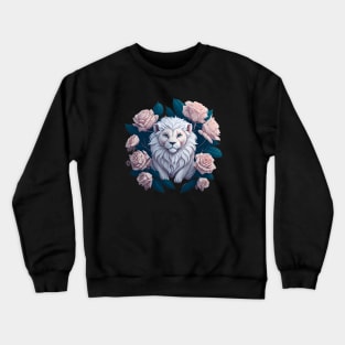 watercolor lion king of the garden sticker Crewneck Sweatshirt